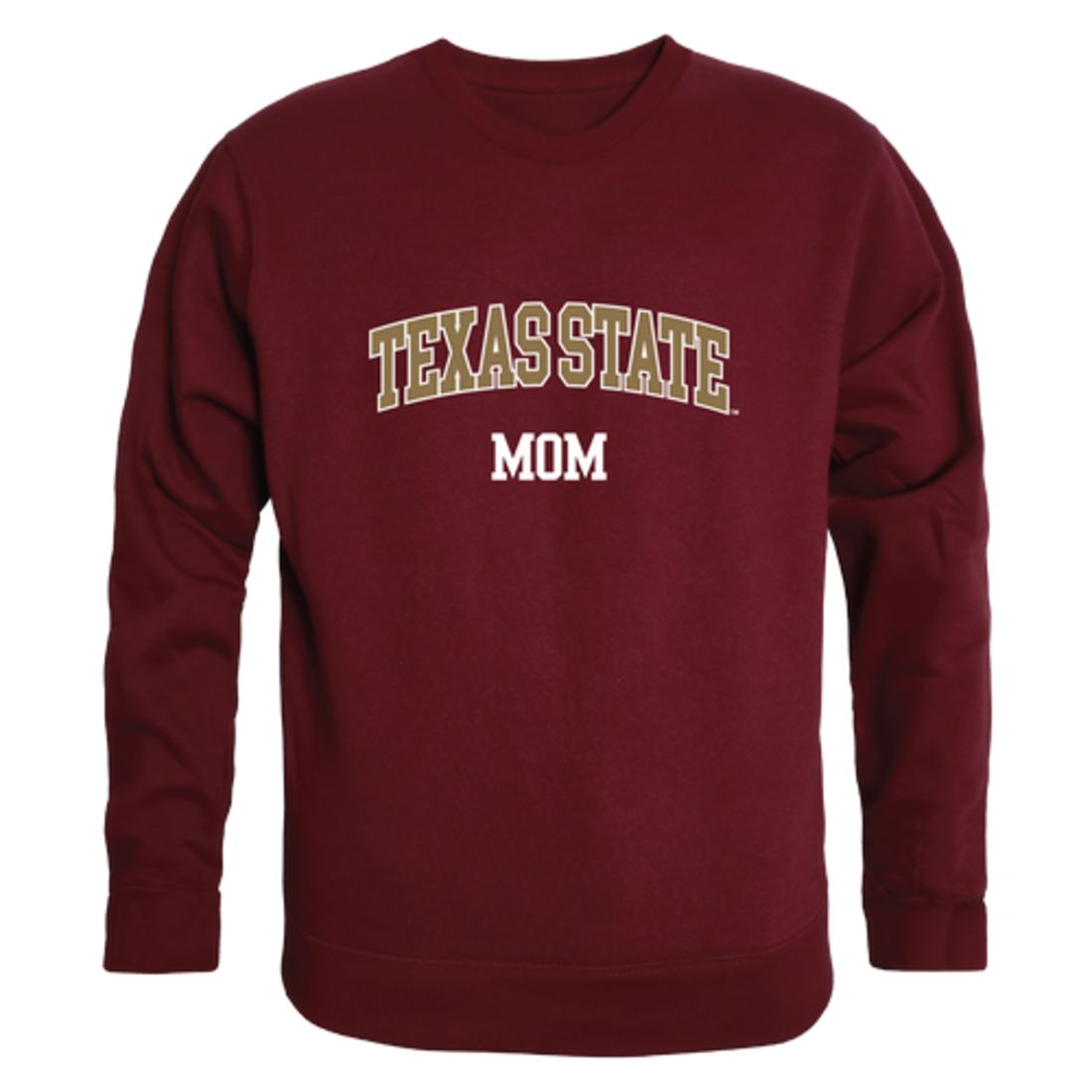 Texas State University Bobcats Mom Fleece Crewneck Pullover Sweatshirt Heather Grey Small-Campus-Wardrobe