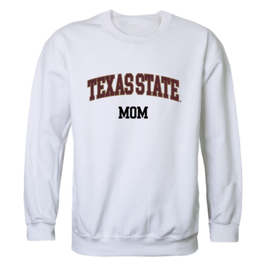 Texas State University Bobcats Mom Fleece Crewneck Pullover Sweatshirt Heather Grey Small-Campus-Wardrobe