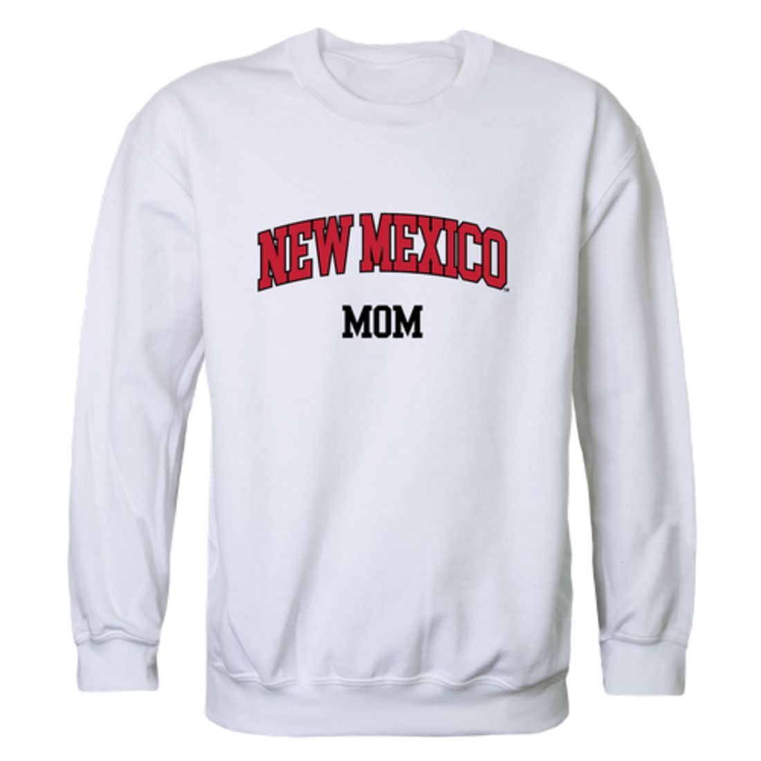 UNM University of New Mexico Lobos Mom Fleece Crewneck Pullover Sweatshirt Heather Grey Small-Campus-Wardrobe