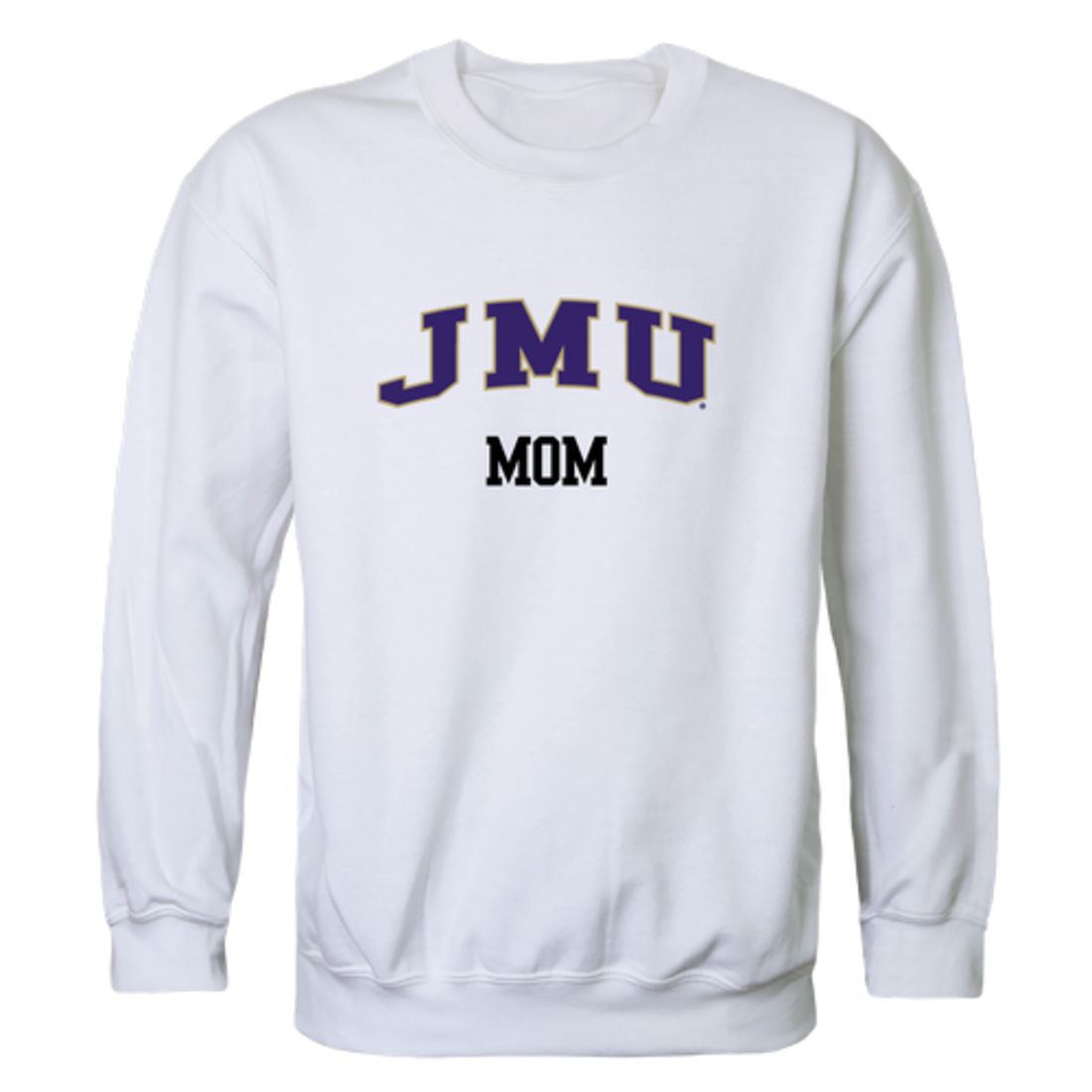 JMU James Madison University Dukes Mom Fleece Crewneck Pullover Sweatshirt Heather Charcoal Small-Campus-Wardrobe