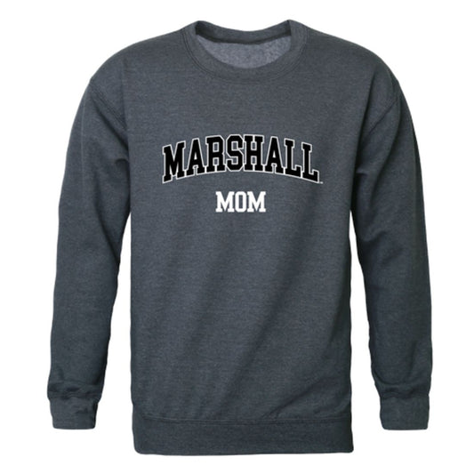 Marshall University Thundering Herd Mom Fleece Crewneck Pullover Sweatshirt Heather Charcoal Small-Campus-Wardrobe