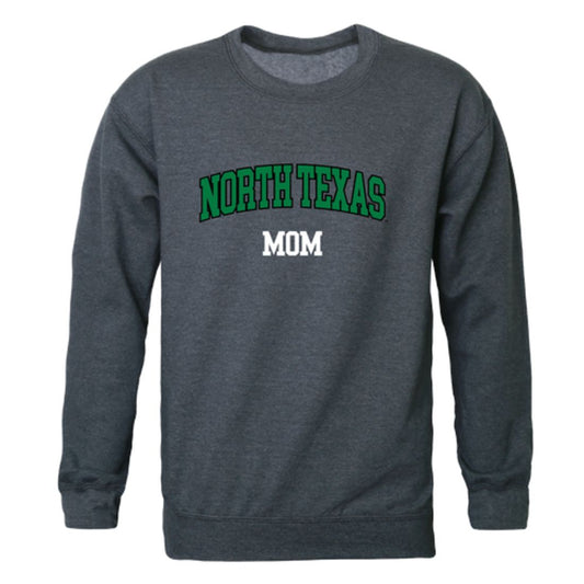 UNT University of North Texas Mean Green Mom Fleece Crewneck Pullover Sweatshirt Heather Charcoal Small-Campus-Wardrobe