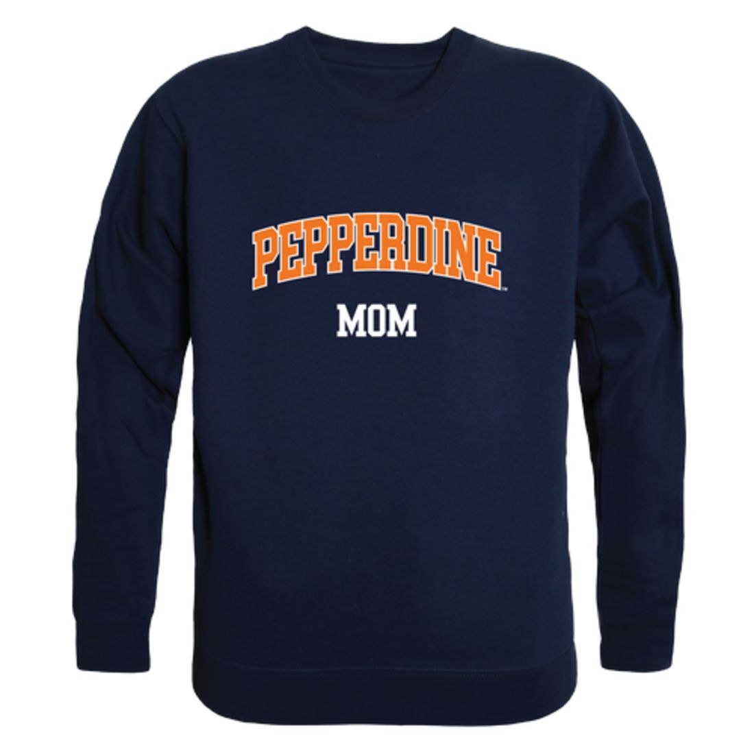 Pepperdine University Waves Mom Fleece Crewneck Pullover Sweatshirt Heather Grey Small-Campus-Wardrobe