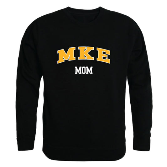 UW University of Wisconsin Milwaukee Panthers Mom Fleece Crewneck Pullover Sweatshirt Black Small-Campus-Wardrobe