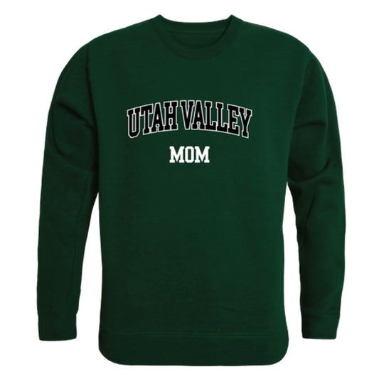 UVU Utah Valley University Wolverines Mom Fleece Crewneck Pullover Sweatshirt Forest Small-Campus-Wardrobe