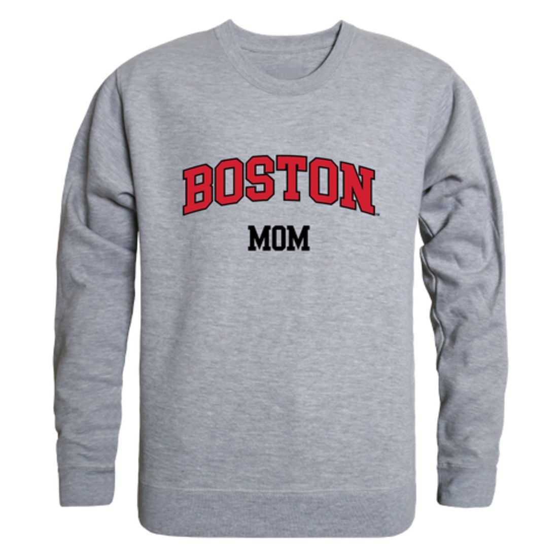 Boston University Terriers Mom Fleece Crewneck Pullover Sweatshirt Heather Grey Small-Campus-Wardrobe