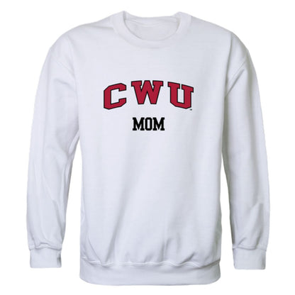 CWU Central Washington University Wildcats Mom Fleece Crewneck Pullover Sweatshirt Heather Charcoal Small-Campus-Wardrobe