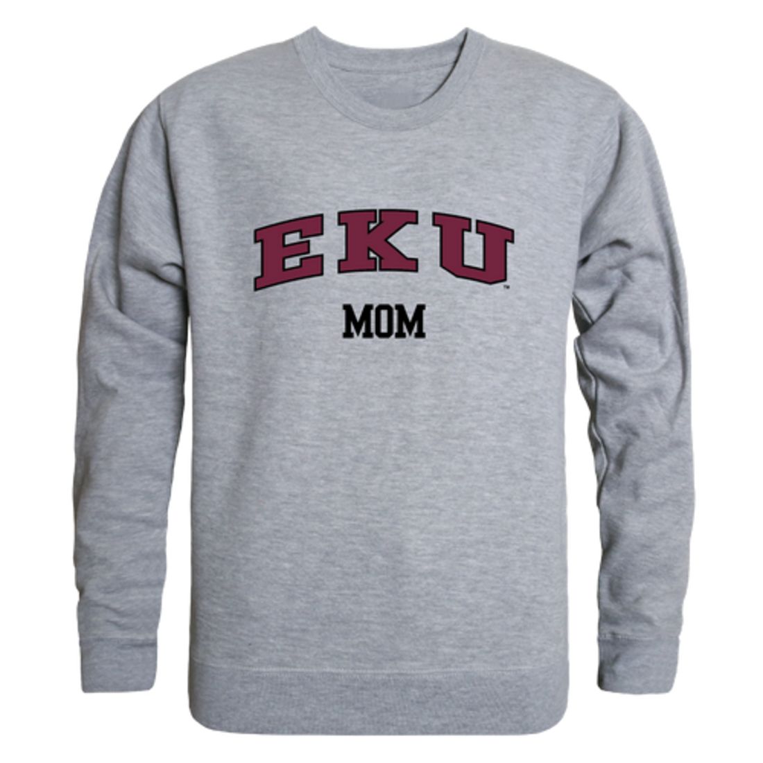 EKU Eastern Kentucky University Colonels Mom Fleece Crewneck Pullover Sweatshirt Heather Grey Small-Campus-Wardrobe