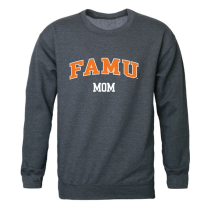 FAMU Florida A&M University Rattlers Mom Fleece Crewneck Pullover Sweatshirt Heather Charcoal Small-Campus-Wardrobe