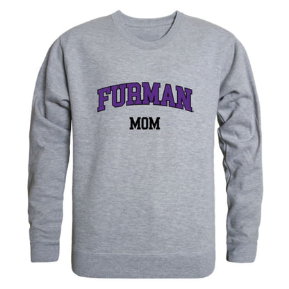 Furman University Paladins Mom Fleece Crewneck Pullover Sweatshirt Heather Charcoal Small-Campus-Wardrobe