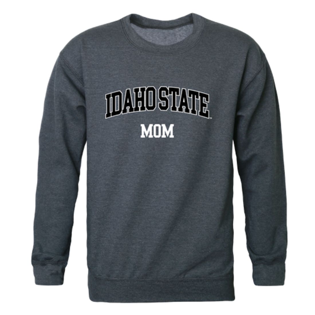 ISU Idaho State University Bengals Mom Fleece Crewneck Pullover Sweatshirt Heather Charcoal Small-Campus-Wardrobe