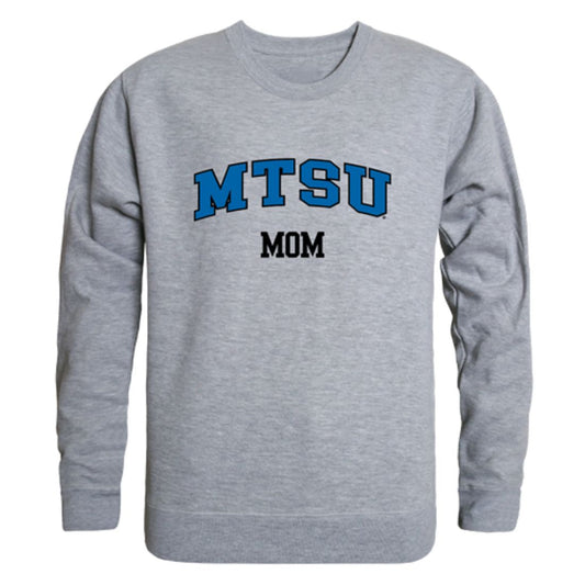 MTSU Middle Tennessee State University Blue Raiders Mom Fleece Crewneck Pullover Sweatshirt Heather Grey Small-Campus-Wardrobe