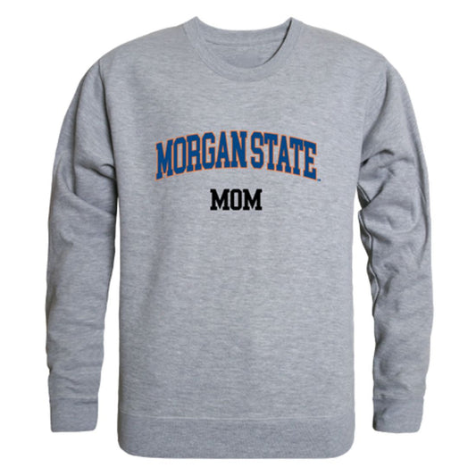 Morgan State University Bears Mom Fleece Crewneck Pullover Sweatshirt Heather Grey Small-Campus-Wardrobe