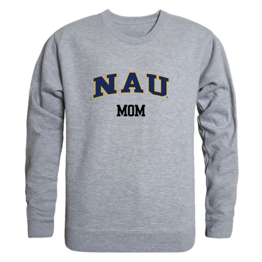 NAU Northern Arizona University Lumberjacks Mom Fleece Crewneck Pullover Sweatshirt Heather Grey Small-Campus-Wardrobe