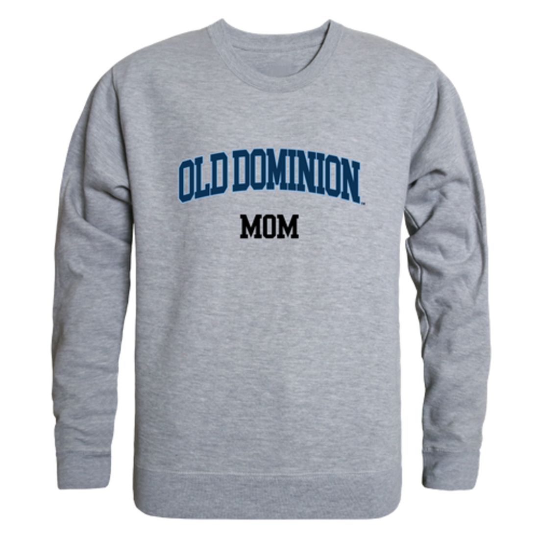 ODU Old Dominion University Monarchs Mom Fleece Crewneck Pullover Sweatshirt Heather Grey Small-Campus-Wardrobe