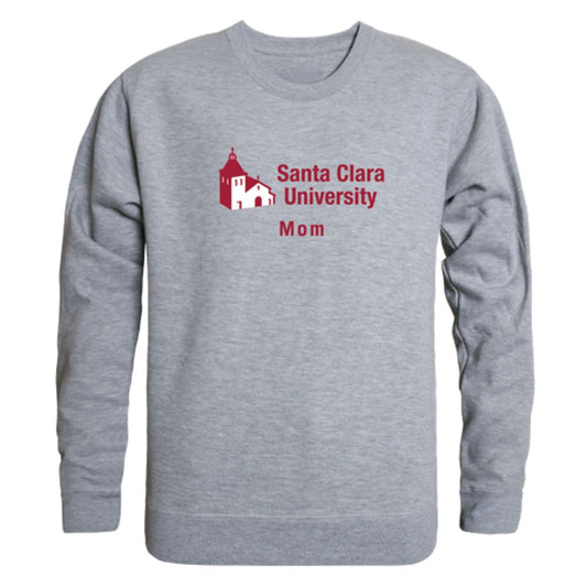 SCU Santa Clara University Broncos Mom Fleece Crewneck Pullover Sweatshirt Heather Grey Small-Campus-Wardrobe