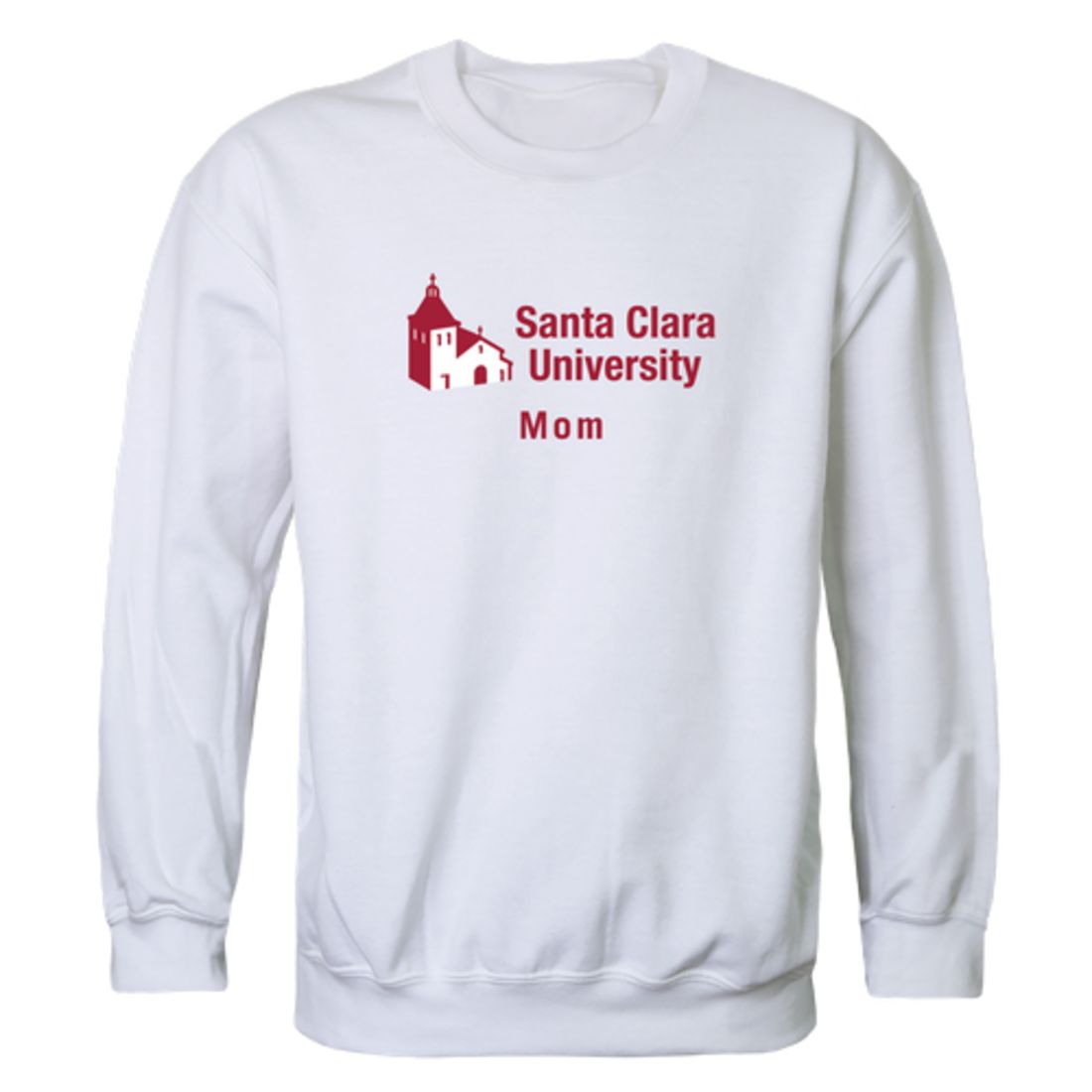 SCU Santa Clara University Broncos Mom Fleece Crewneck Pullover Sweatshirt Heather Grey Small-Campus-Wardrobe