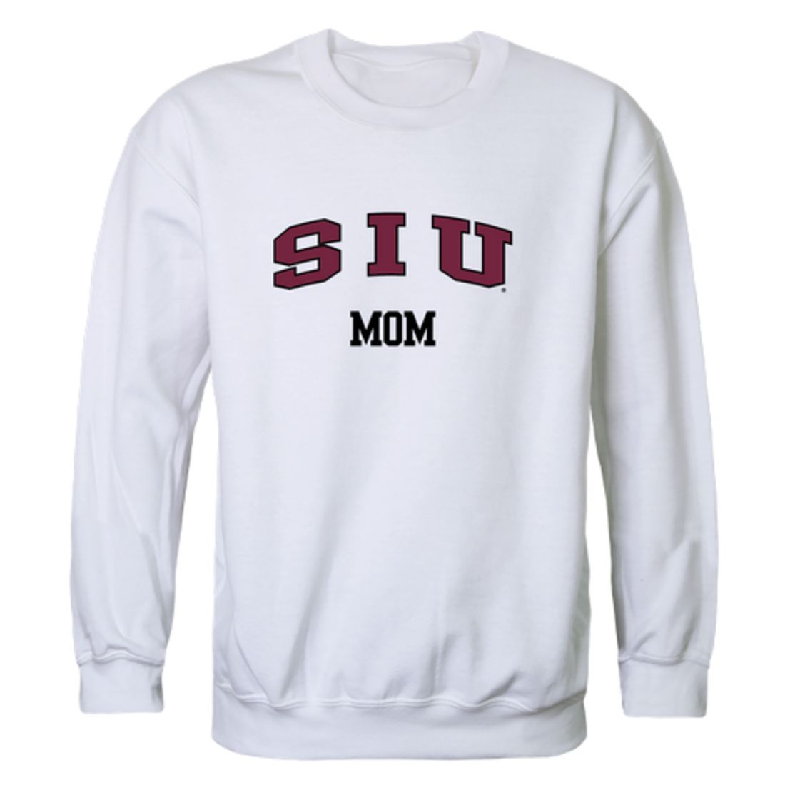 SIU Southern Illinois University Salukis Mom Fleece Crewneck Pullover Sweatshirt Heather Charcoal Small-Campus-Wardrobe