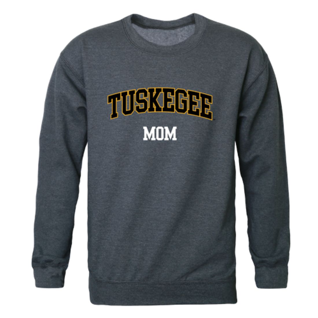 Tuskegee University Golden Tigers Mom Fleece Crewneck Pullover Sweatshirt Heather Charcoal Small-Campus-Wardrobe