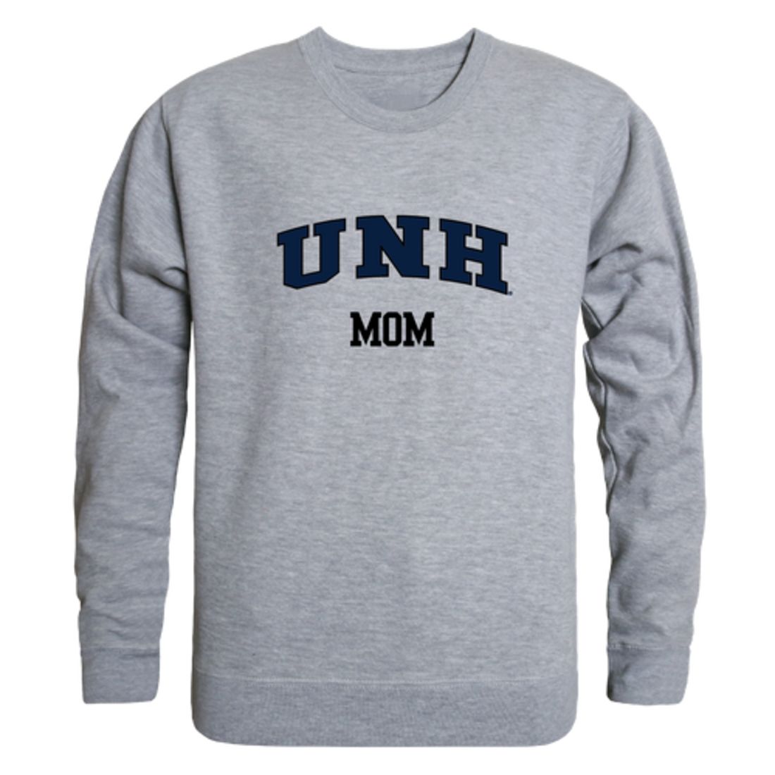 UNH University of New Hampshire Wildcats Mom Fleece Crewneck Pullover Sweatshirt Heather Grey Small-Campus-Wardrobe