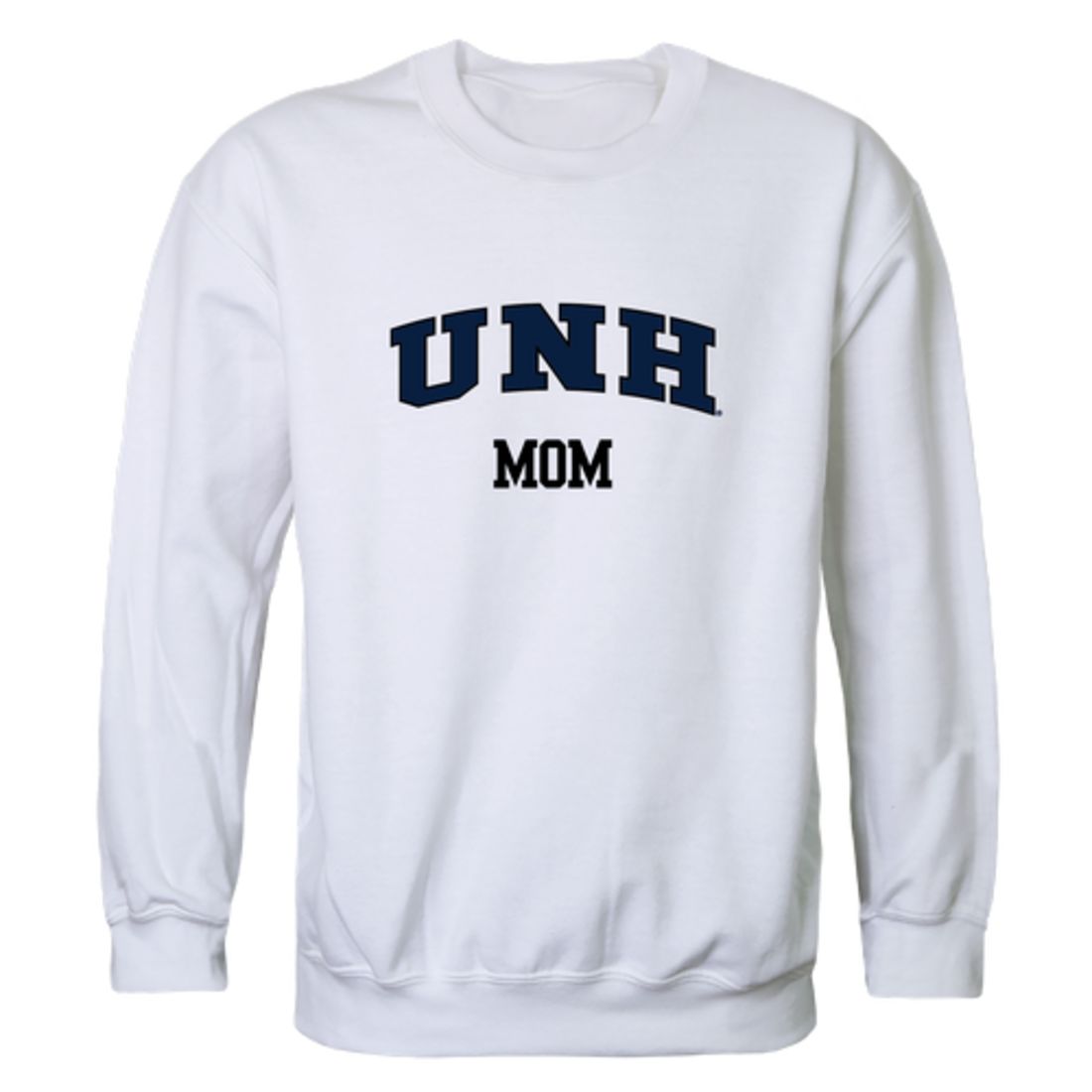 UNH University of New Hampshire Wildcats Mom Fleece Crewneck Pullover Sweatshirt Heather Grey Small-Campus-Wardrobe
