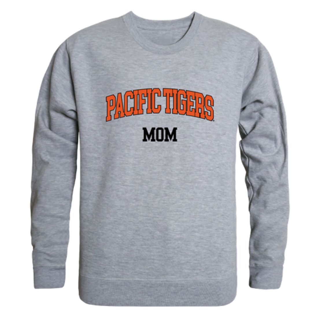 University of the Pacific Tigers Mom Fleece Crewneck Pullover Sweatshirt Heather Charcoal Small-Campus-Wardrobe