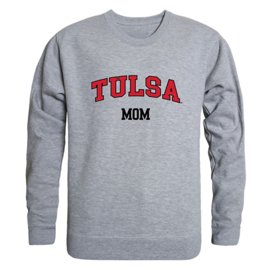 University of Tulsa Golden Golden Hurricane Mom Fleece Crewneck Pullover Sweatshirt Heather Grey Small-Campus-Wardrobe