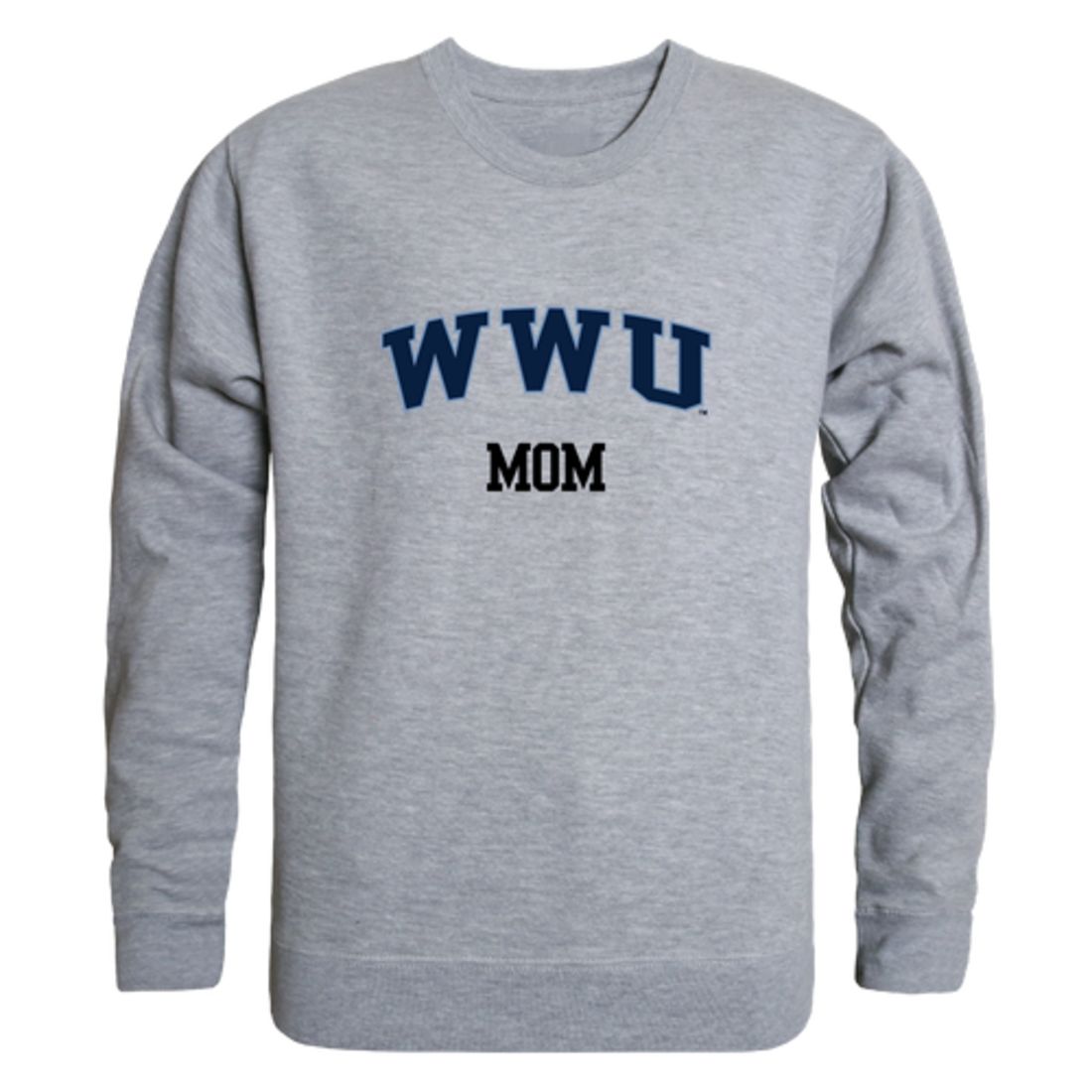 WWU Western Washington University Vikings Mom Fleece Crewneck Pullover Sweatshirt Heather Grey Small-Campus-Wardrobe