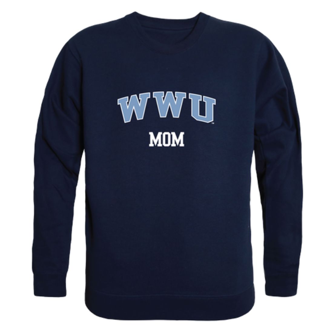 WWU Western Washington University Vikings Mom Fleece Crewneck Pullover Sweatshirt Heather Grey Small-Campus-Wardrobe