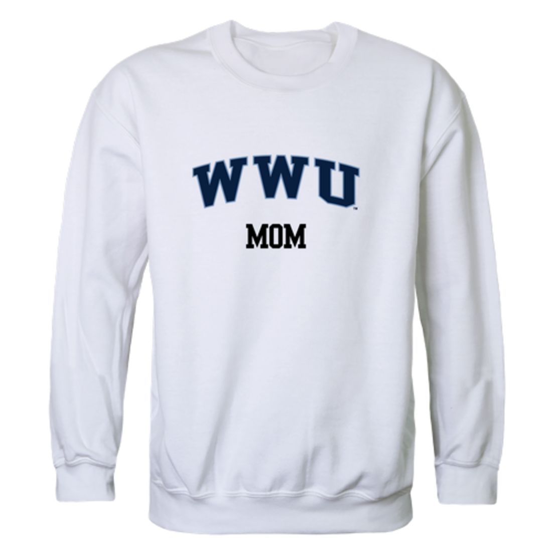 WWU Western Washington University Vikings Mom Fleece Crewneck Pullover Sweatshirt Heather Grey Small-Campus-Wardrobe