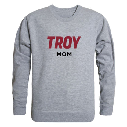 Troy University Trojans Mom Fleece Crewneck Pullover Sweatshirt Heather Charcoal Small-Campus-Wardrobe