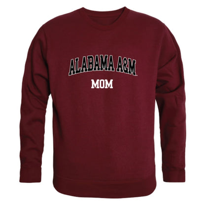 AAMU Alabama A&M University Bulldogs Mom Fleece Crewneck Pullover Sweatshirt Heather Grey Small-Campus-Wardrobe