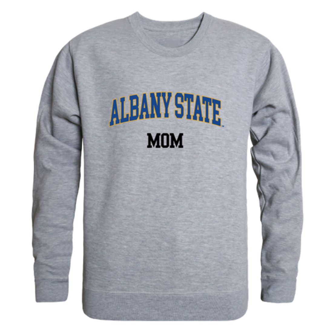 ASU Albany State University Golden Rams Mom Fleece Crewneck Pullover Sweatshirt Heather Grey Small-Campus-Wardrobe