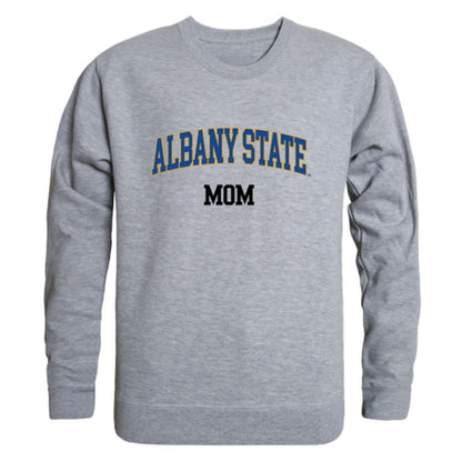 ASU Albany State University Golden Rams Mom Fleece Crewneck Pullover Sweatshirt Heather Grey Small-Campus-Wardrobe