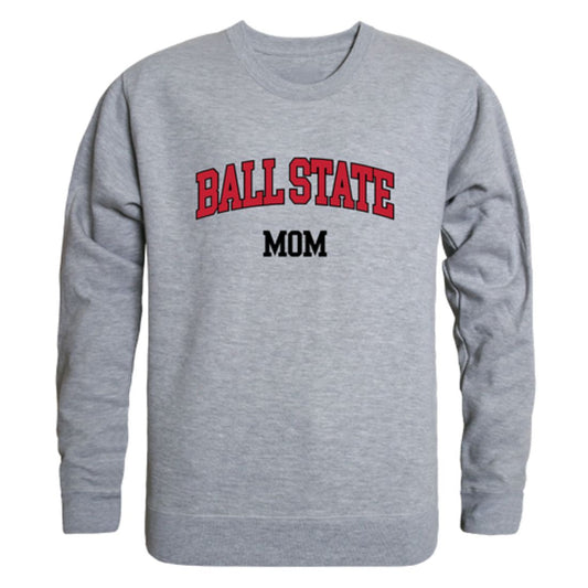 BSU Ball State University Cardinals Mom Fleece Crewneck Pullover Sweatshirt Heather Grey Small-Campus-Wardrobe