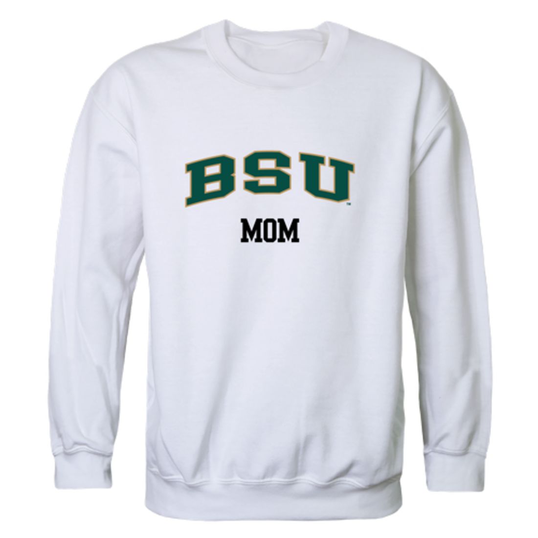 BSU Bemidji State University Beavers Mom Fleece Crewneck Pullover Sweatshirt Forest Small-Campus-Wardrobe