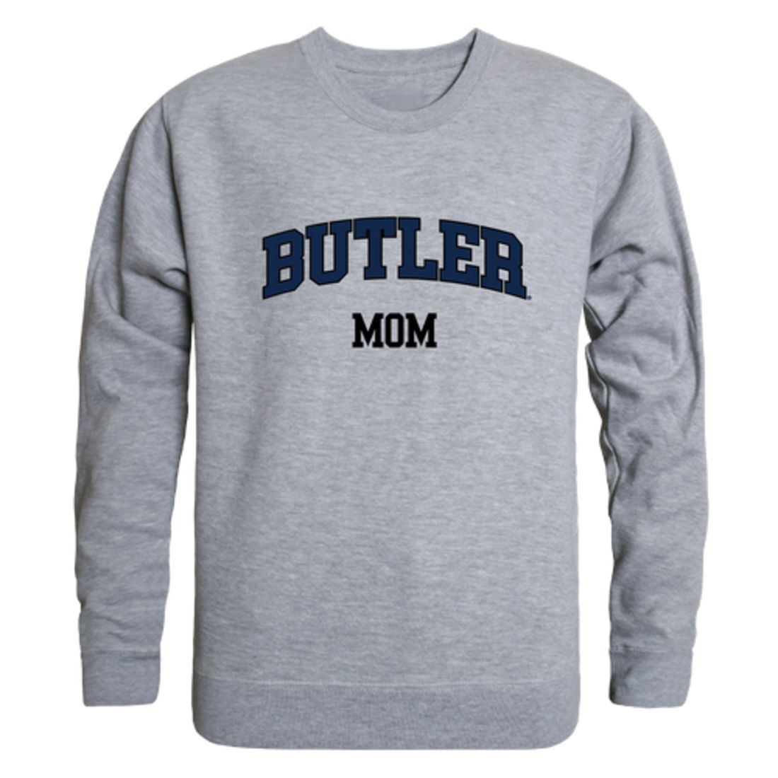 Butler University Bulldog Mom Fleece Crewneck Pullover Sweatshirt Heather Grey Small-Campus-Wardrobe