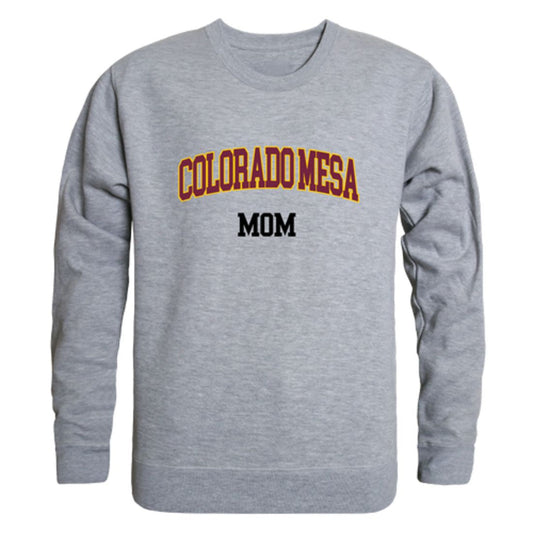 CMU Colorado Mesa University Maverick Mom Fleece Crewneck Pullover Sweatshirt Heather Grey Small-Campus-Wardrobe