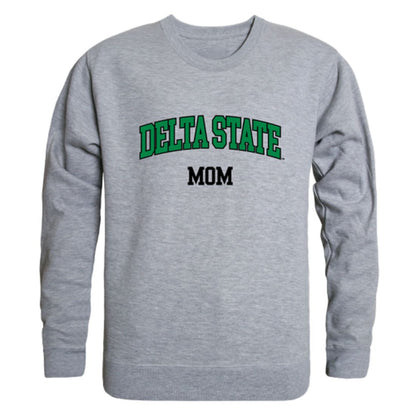 DSU Delta State University Statesmen Mom Fleece Crewneck Pullover Sweatshirt Heather Charcoal Small-Campus-Wardrobe