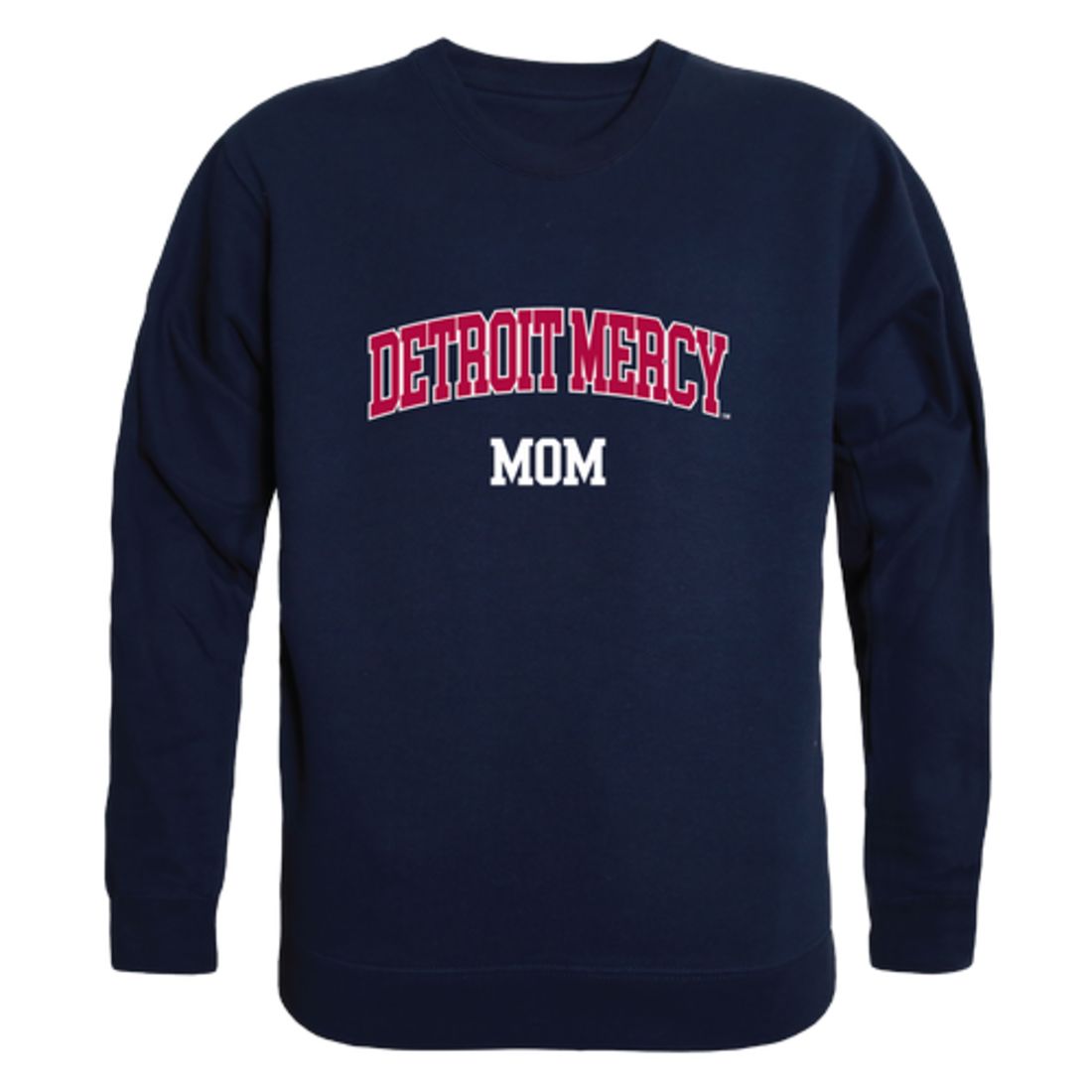 UDM University of Detroit Mercy Titans Mom Fleece Crewneck Pullover Sweatshirt Heather Grey Small-Campus-Wardrobe
