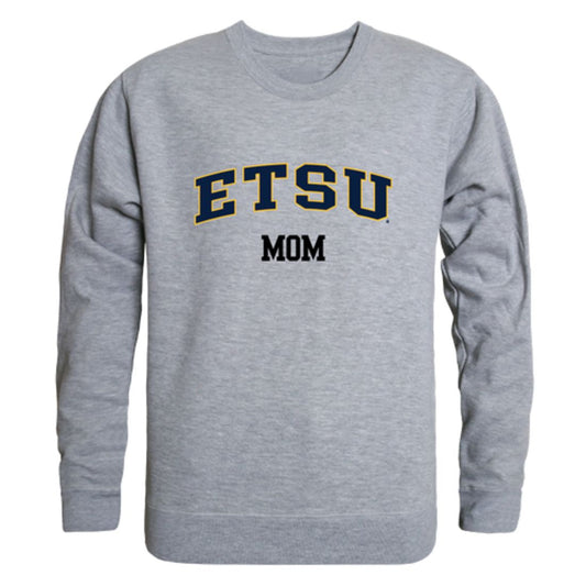 ETSU East Tennessee State University Buccaneers Mom Fleece Crewneck Pullover Sweatshirt Heather Grey Small-Campus-Wardrobe