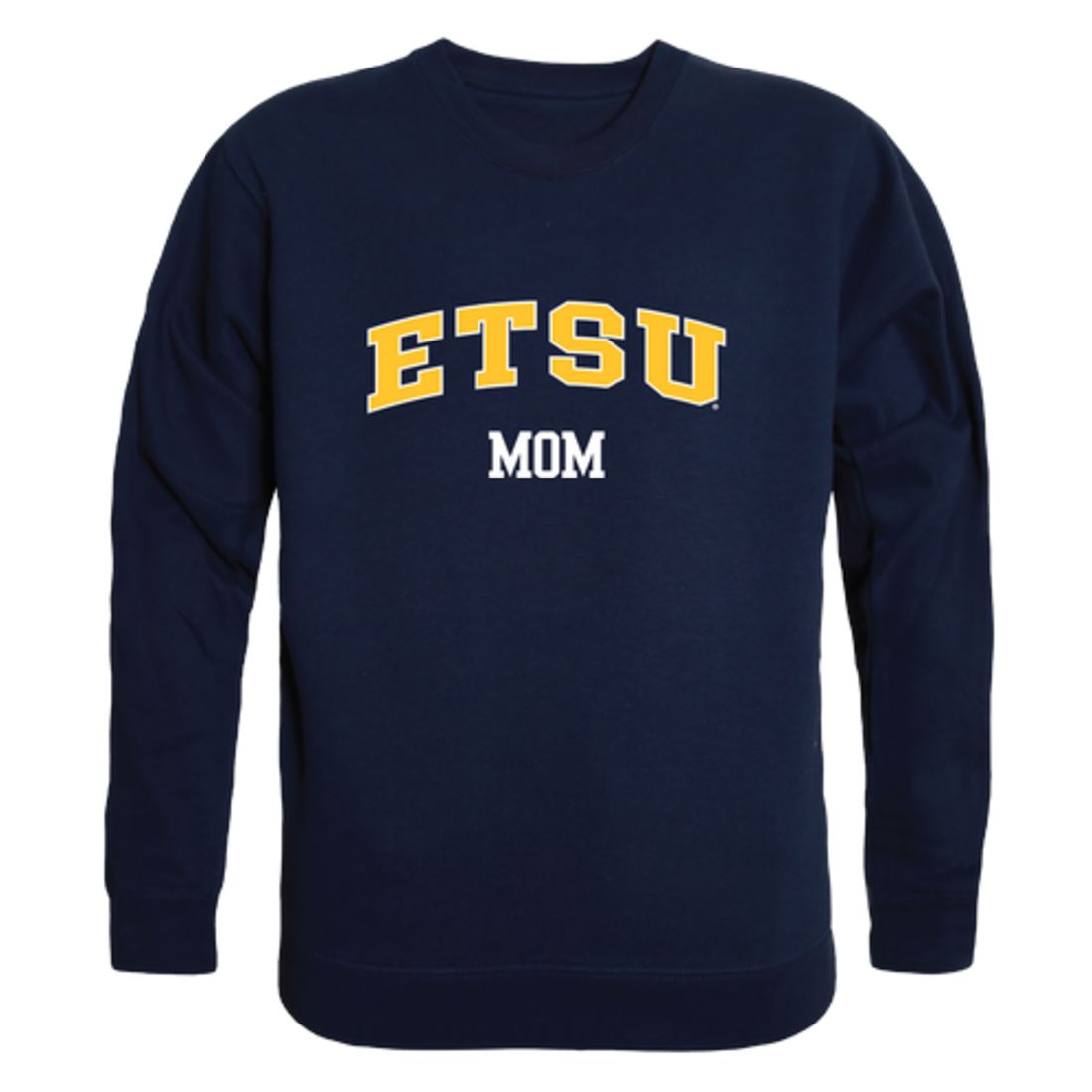 ETSU East Tennessee State University Buccaneers Mom Fleece Crewneck Pullover Sweatshirt Heather Grey Small-Campus-Wardrobe