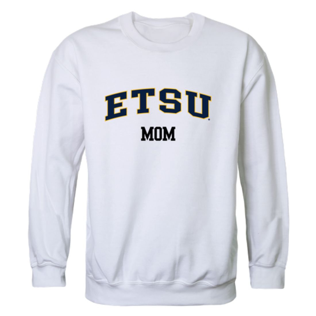 ETSU East Tennessee State University Buccaneers Mom Fleece Crewneck Pullover Sweatshirt Heather Grey Small-Campus-Wardrobe