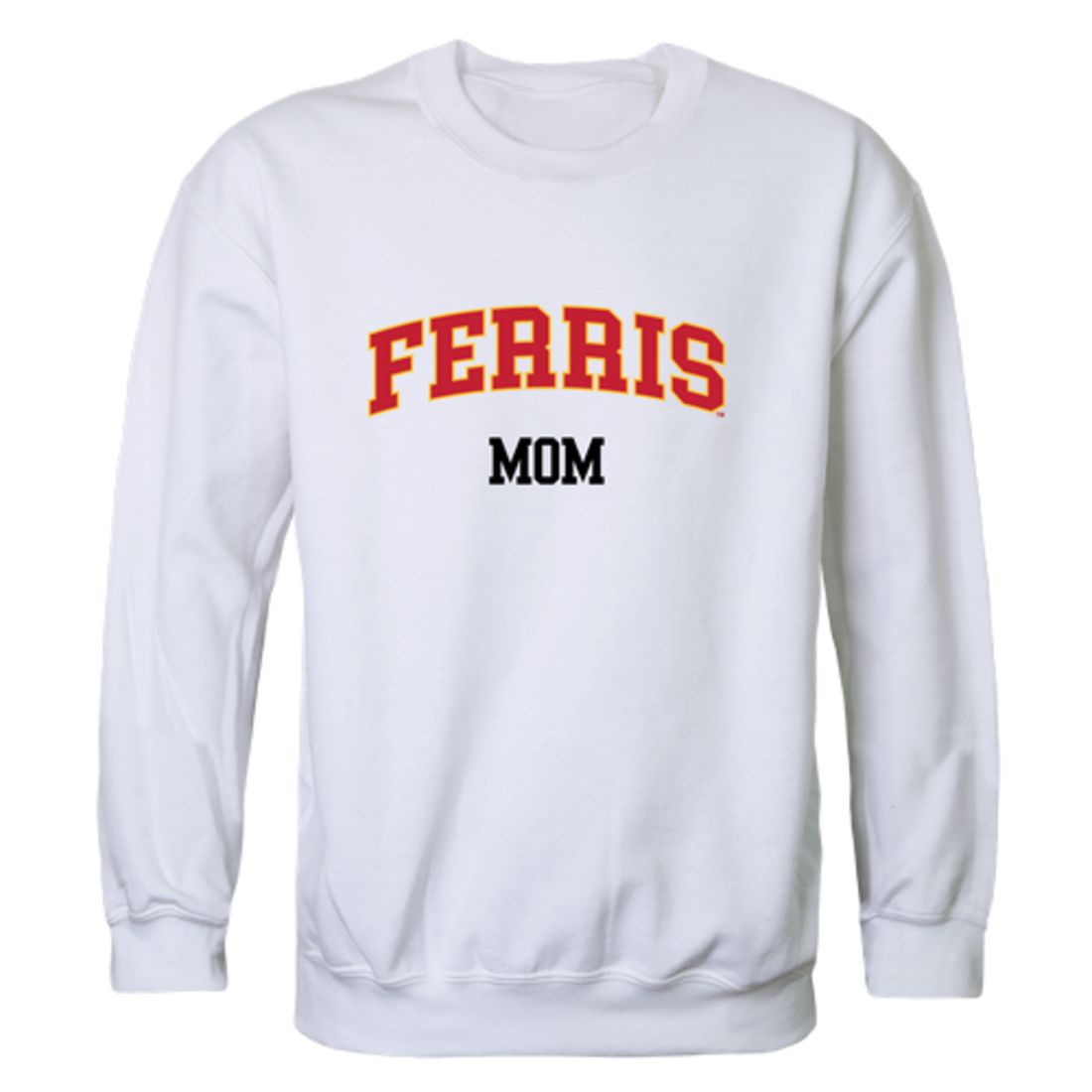 FSU Ferris State University Bulldogs Mom Fleece Crewneck Pullover Sweatshirt Heather Grey Small-Campus-Wardrobe