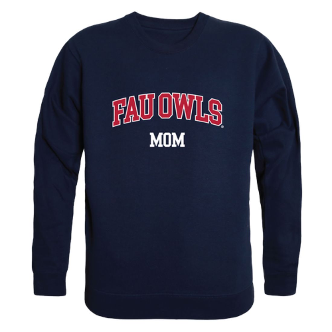 FAU Florida Atlantic University Owls Mom Fleece Crewneck Pullover Sweatshirt Heather Grey Small-Campus-Wardrobe
