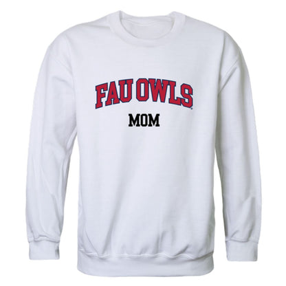 FAU Florida Atlantic University Owls Mom Fleece Crewneck Pullover Sweatshirt Heather Grey Small-Campus-Wardrobe