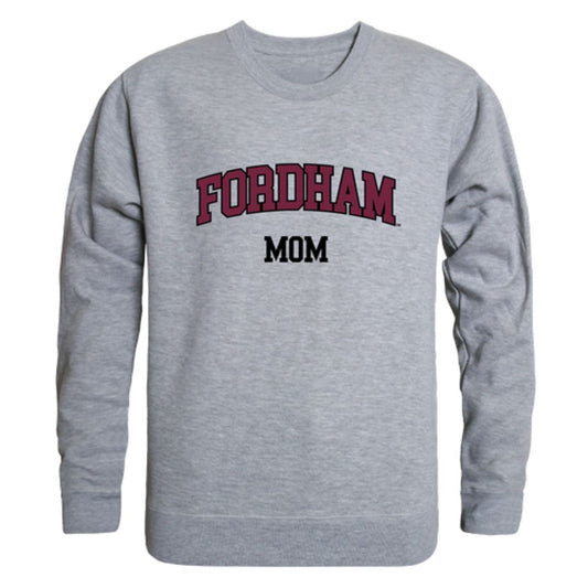 Fordham University Rams Mom Fleece Crewneck Pullover Sweatshirt Heather Grey Small-Campus-Wardrobe