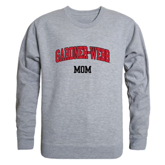 GWU Gardner Webb University Runnin' Bulldogs Mom Fleece Crewneck Pullover Sweatshirt Heather Grey Small-Campus-Wardrobe