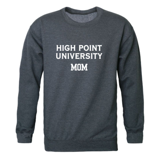 HPU High Point University Panthers Mom Fleece Crewneck Pullover Sweatshirt Heather Charcoal Small-Campus-Wardrobe