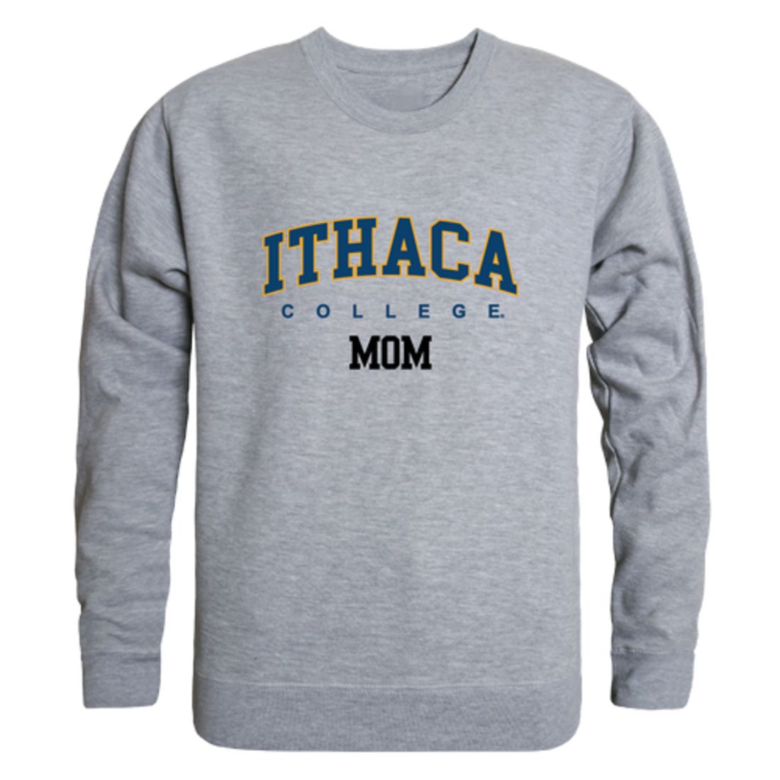 Ithaca College Bombers Mom Fleece Crewneck Pullover Sweatshirt Heather Grey Small-Campus-Wardrobe